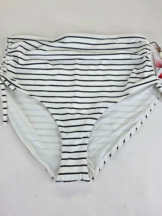 CALIA by Carrie Underwood Other - CALIA High Waisted Ruched Side Tie Swim Bottoms Coastal Stripe Tummy Control